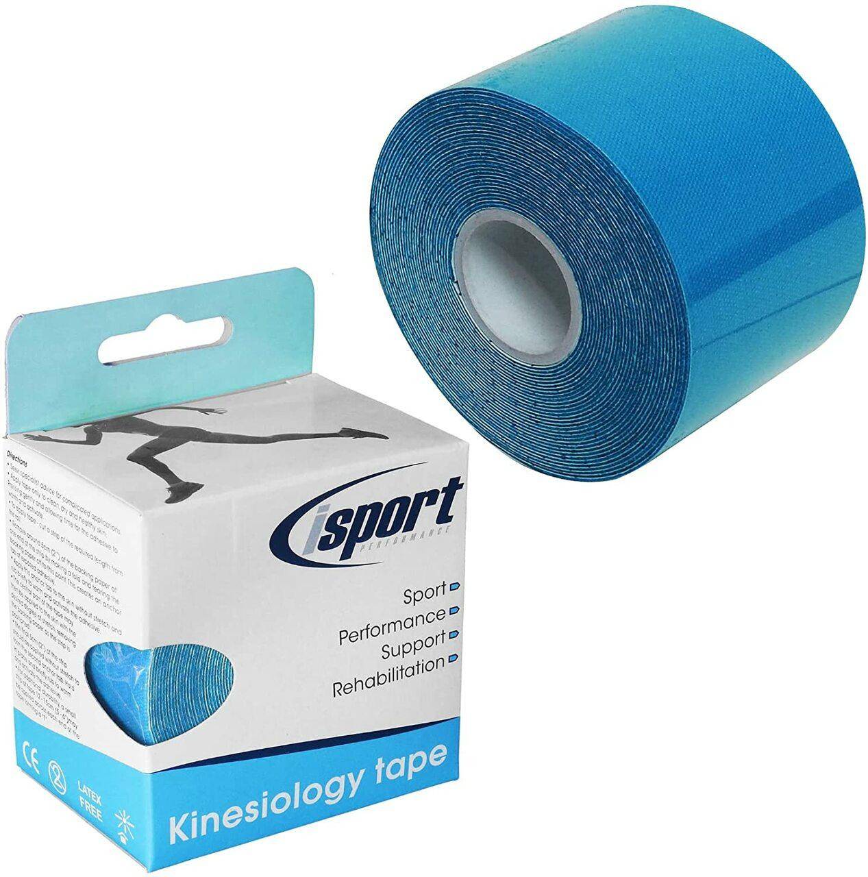 Nastro kinesiologico blu 5 cm x 5 m isport Performance